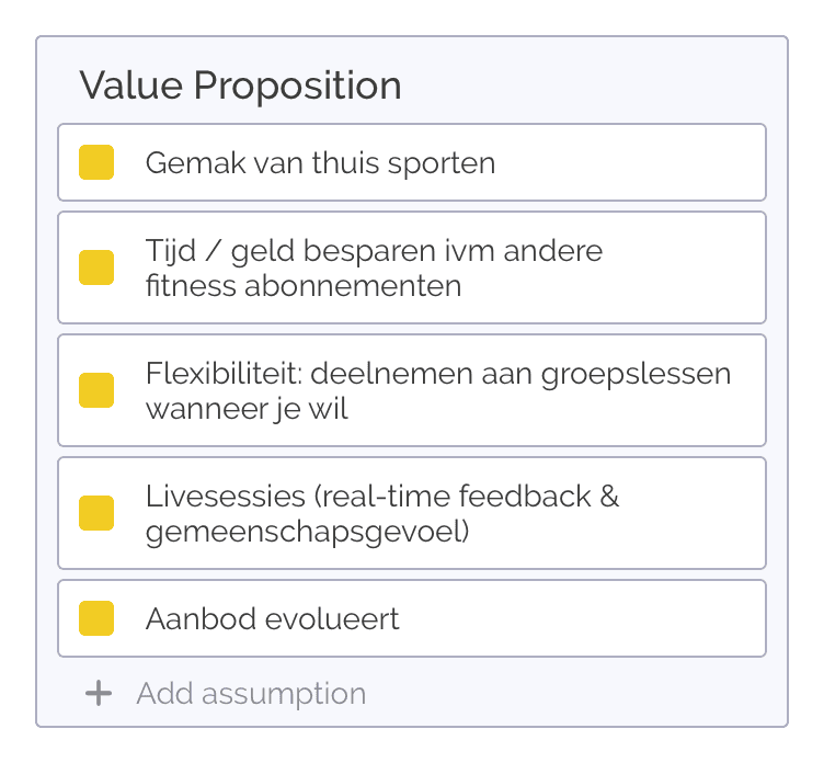 Waardeproposities van Peloton