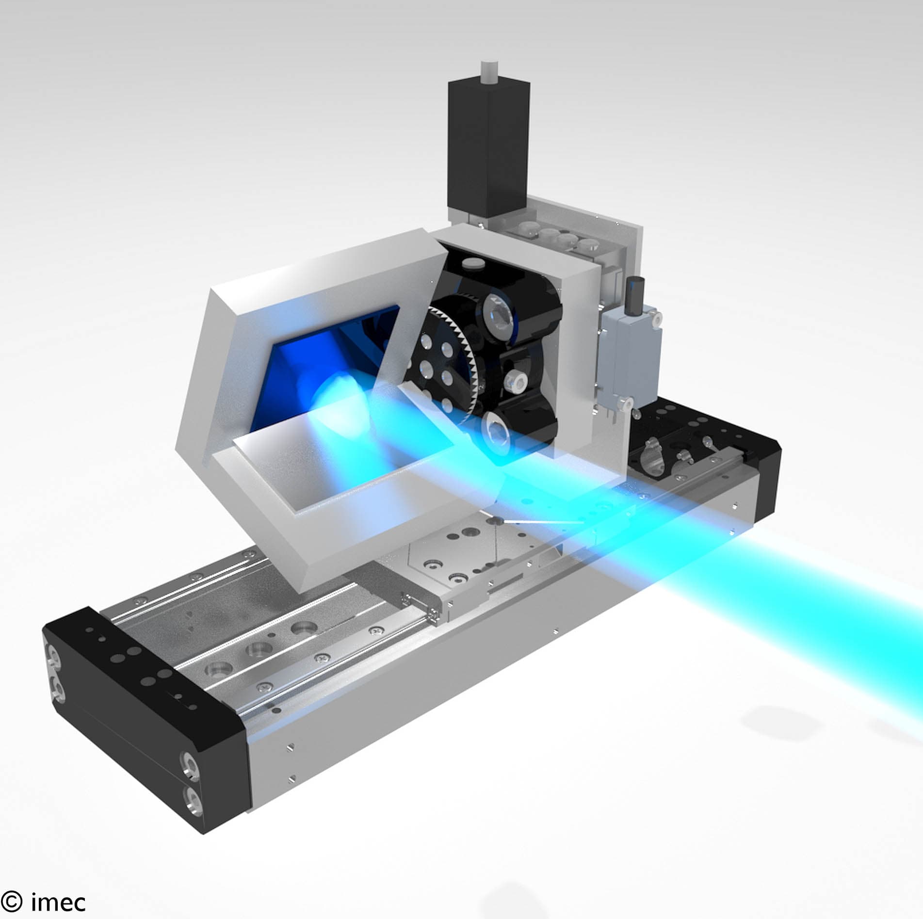 Schematische voorstelling van de spiegel-set-up voor de volgende generatie EUV-chipmachines 