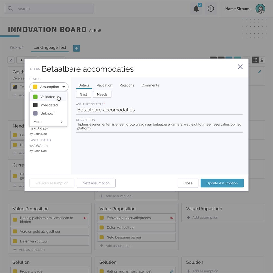 Navigation 3.7 Werk je board bij