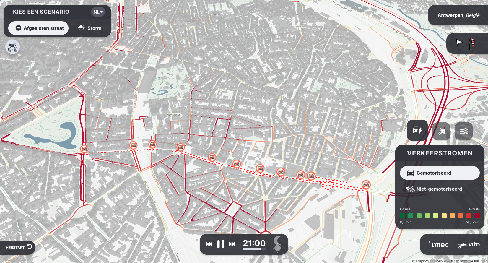Simulatie proefversie stedelijke digitale tweeling